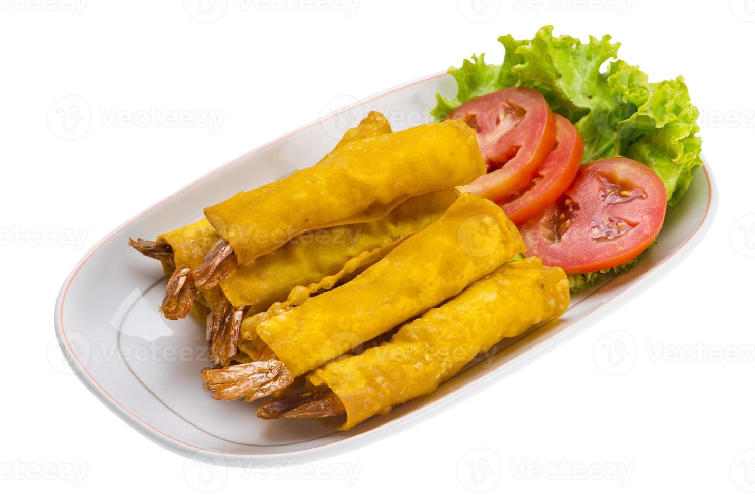 Pancake with shrimps photo