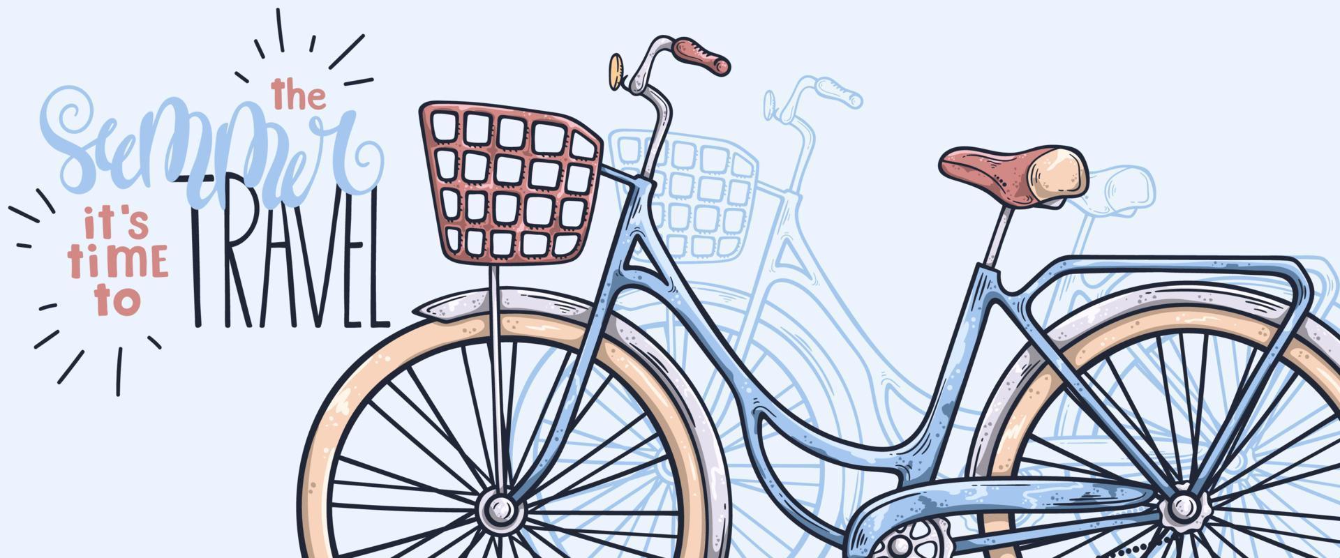 Hand drawn summer banner Vector. vector