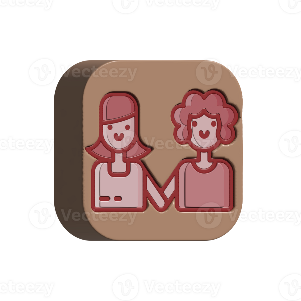 Couple design illustration png 3d style