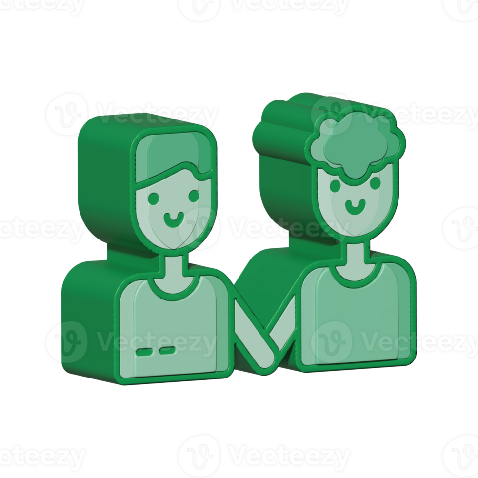 Couple design illustration png 3d style