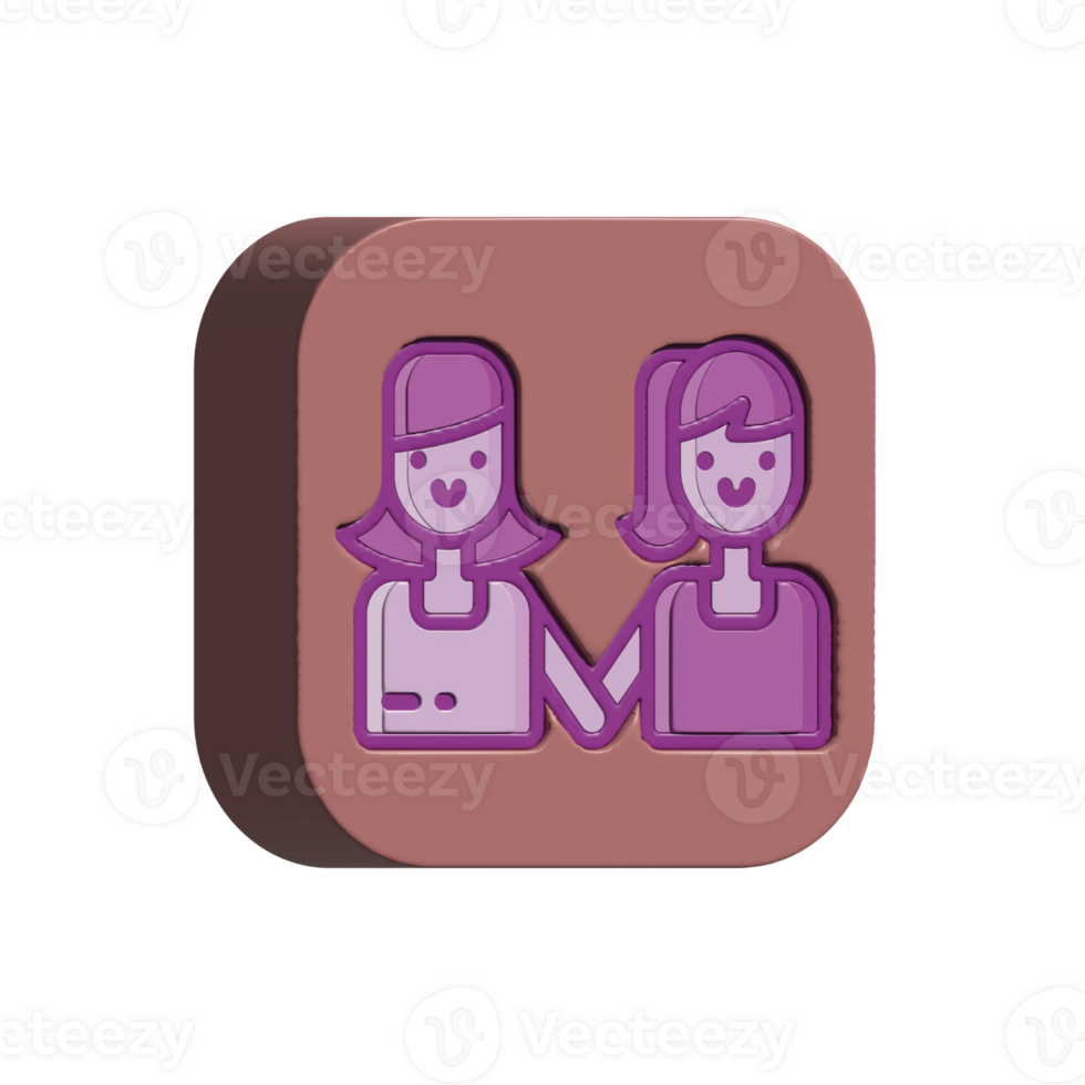 Couple design illustration png 3d style