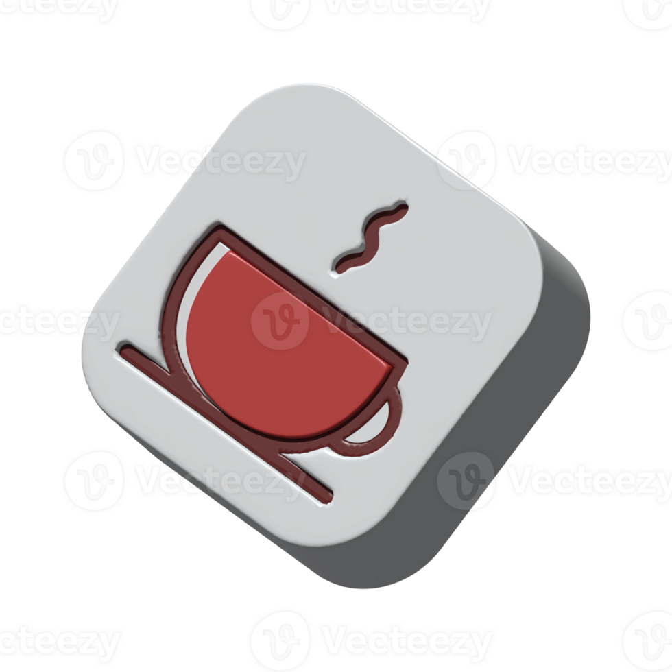 Coffee shop transparent png assets  on 3d style