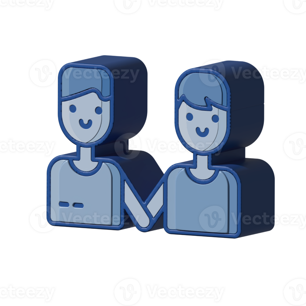 Couple design illustration png 3d style