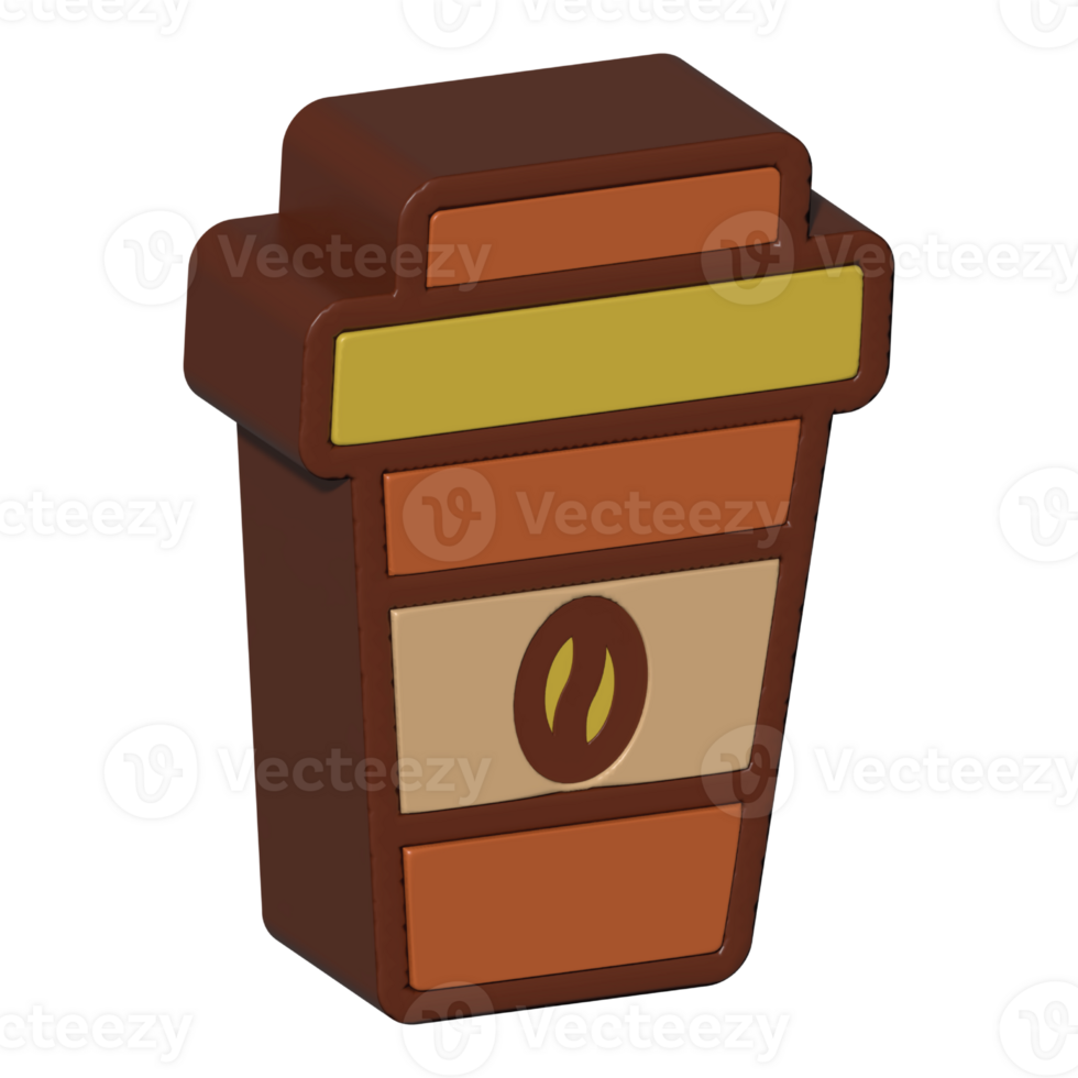 Coffee shop transparent png assets  on 3d style