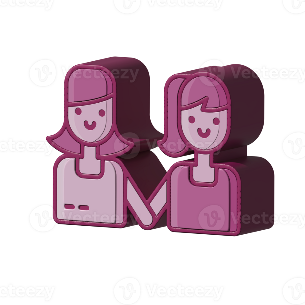 Couple design illustration png 3d style