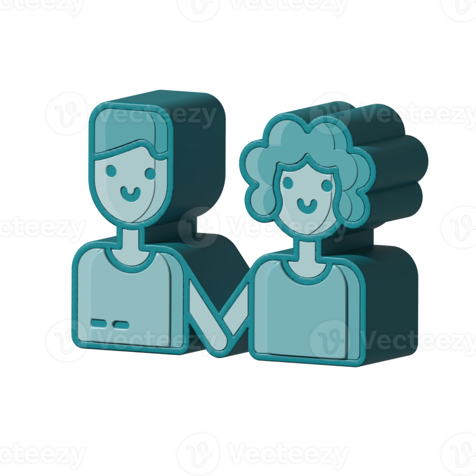 Couple design illustration png 3d style
