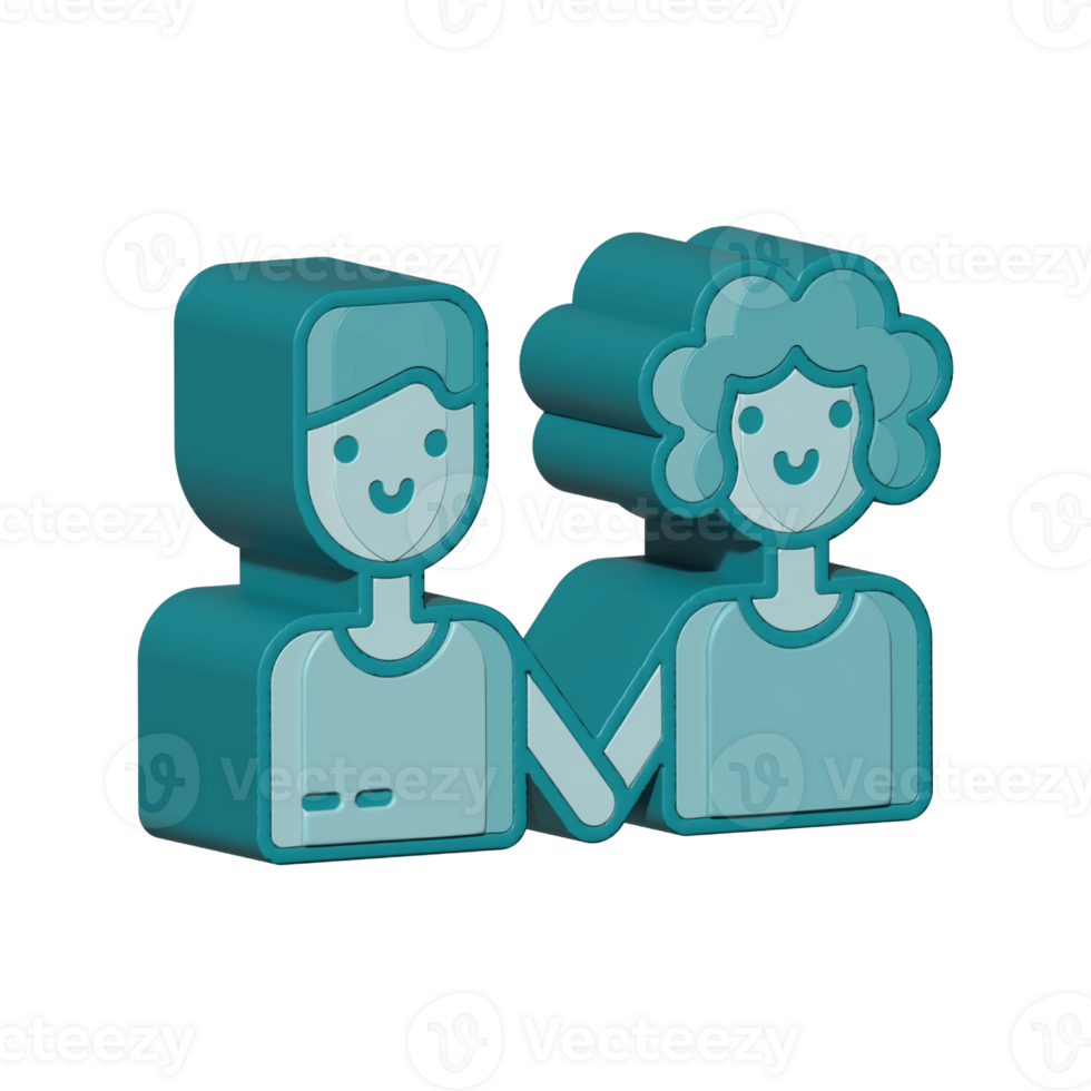 Couple design illustration png 3d style