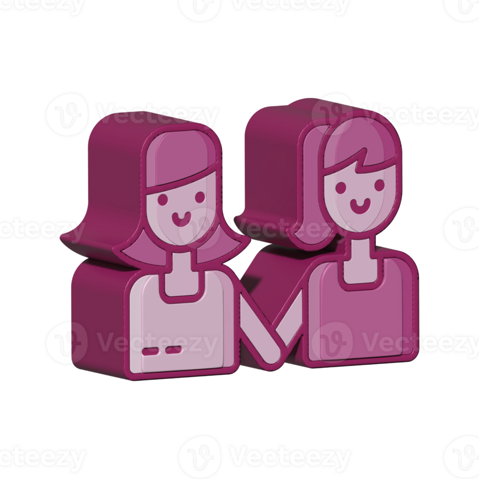 Couple design illustration png 3d style