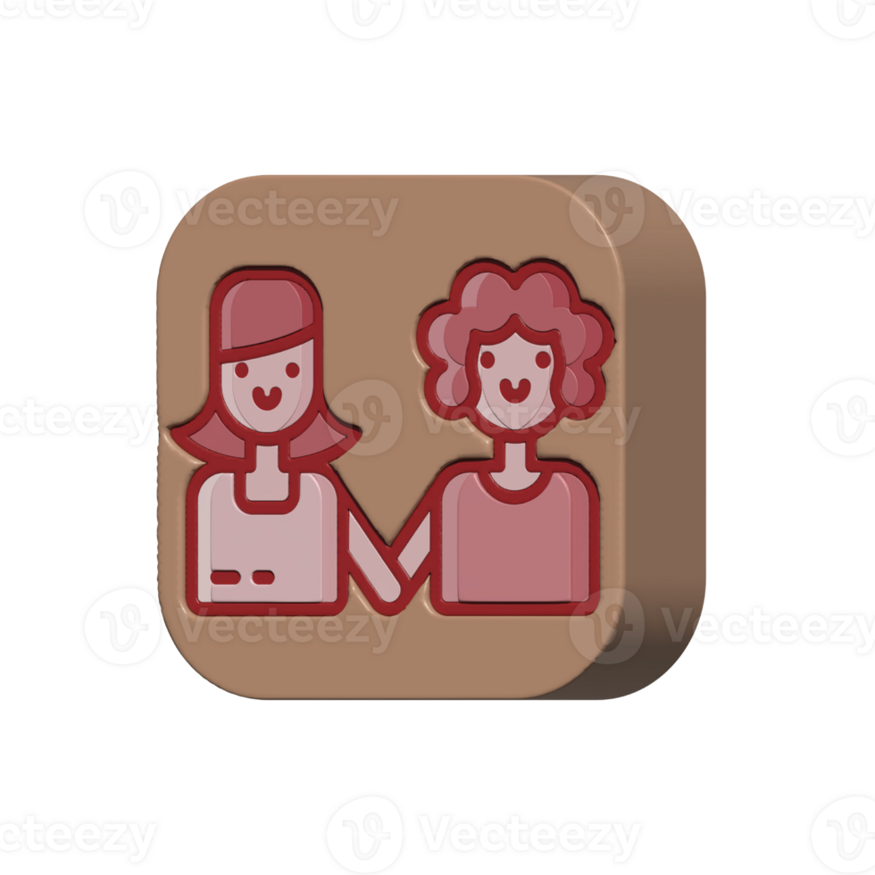 Couple design illustration png 3d style