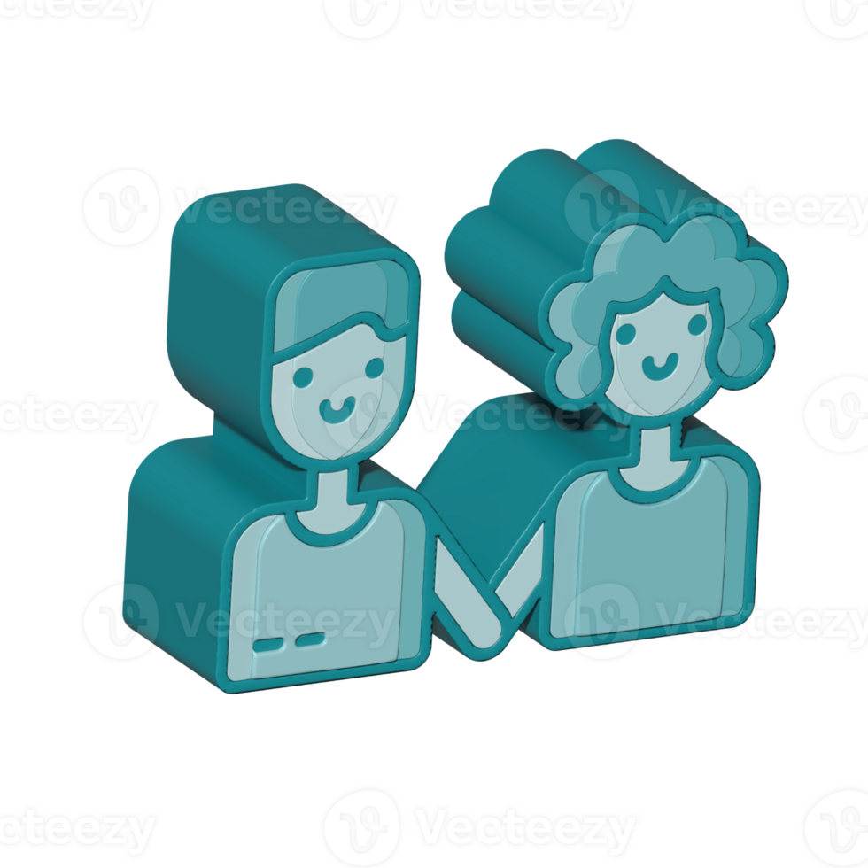 couple design illustration png style 3d