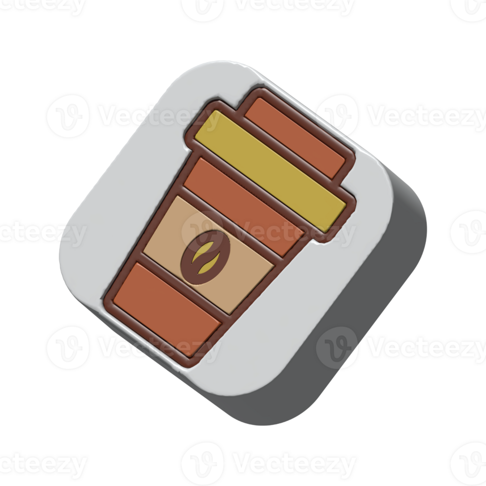 Coffee shop transparent png assets  on 3d style
