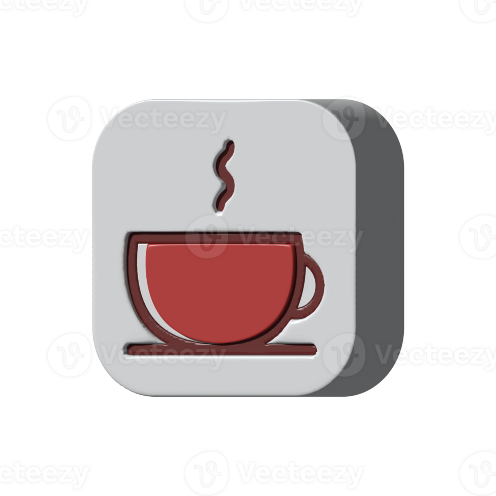 Coffee shop transparent png assets  on 3d style