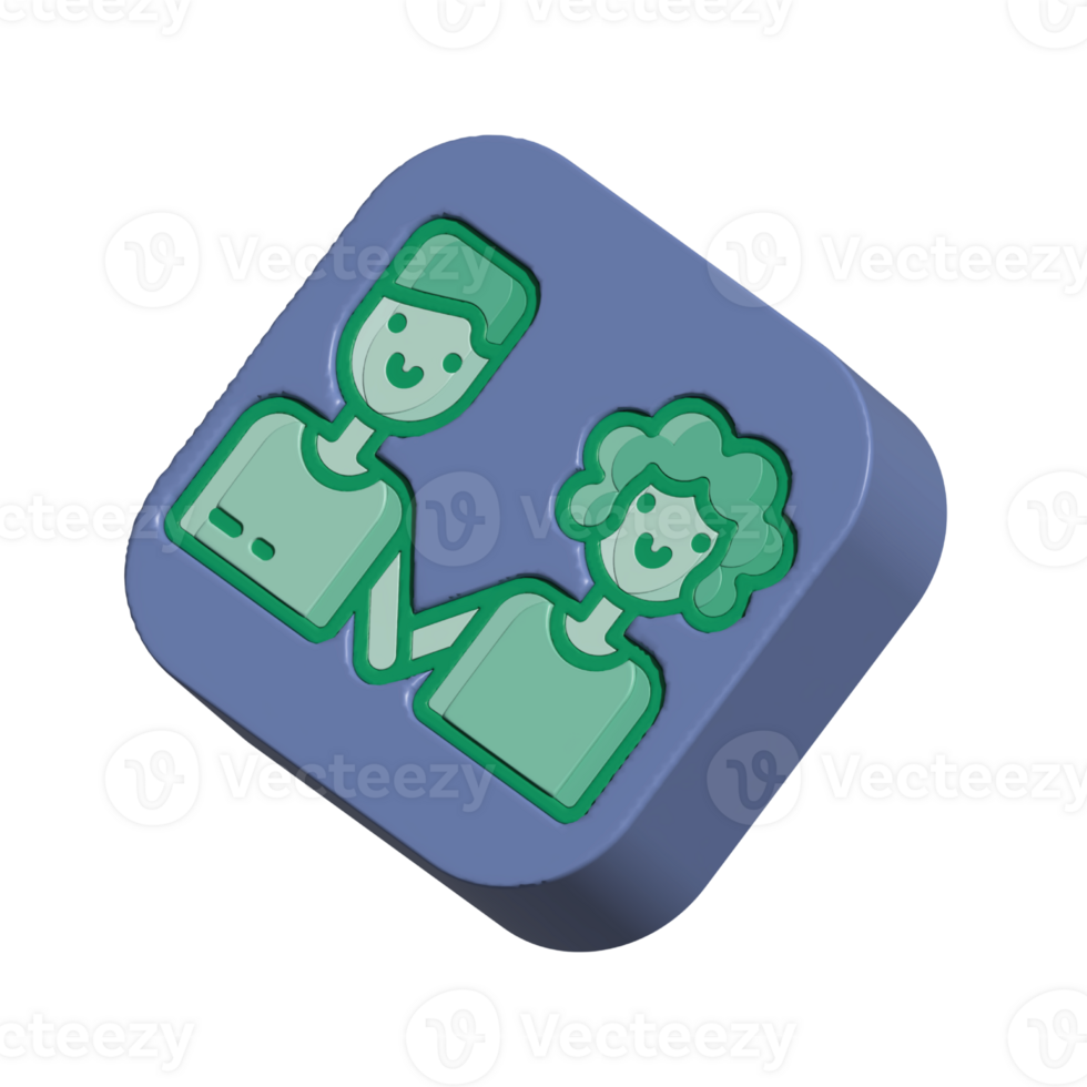Couple design illustration png 3d style