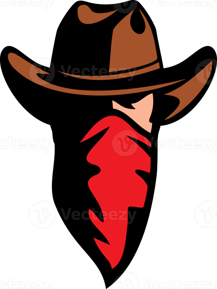 American cowboy with bandana png illustration