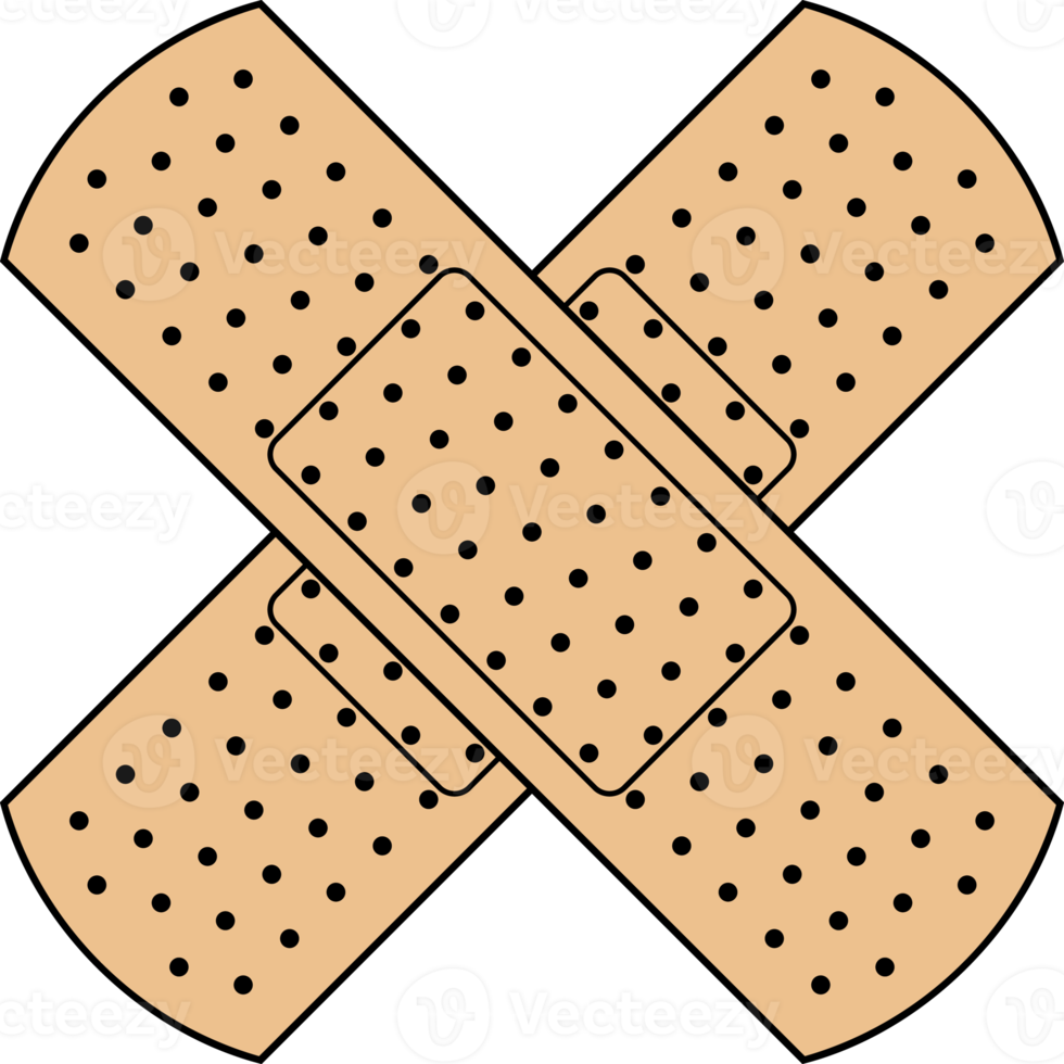 Crossed adhesive bandage png illustration