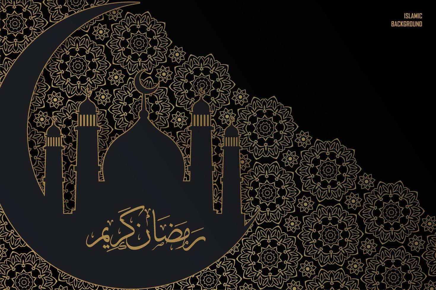 Elegant dark islamic design background vector.  Religion muslim design background vector