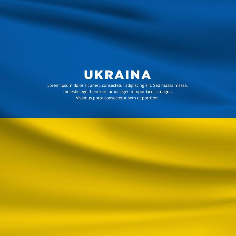 Realistic flag of Ukraina Vector illustration. Ukraine independence day with realistic flag. Waving Flag Vector Illustration