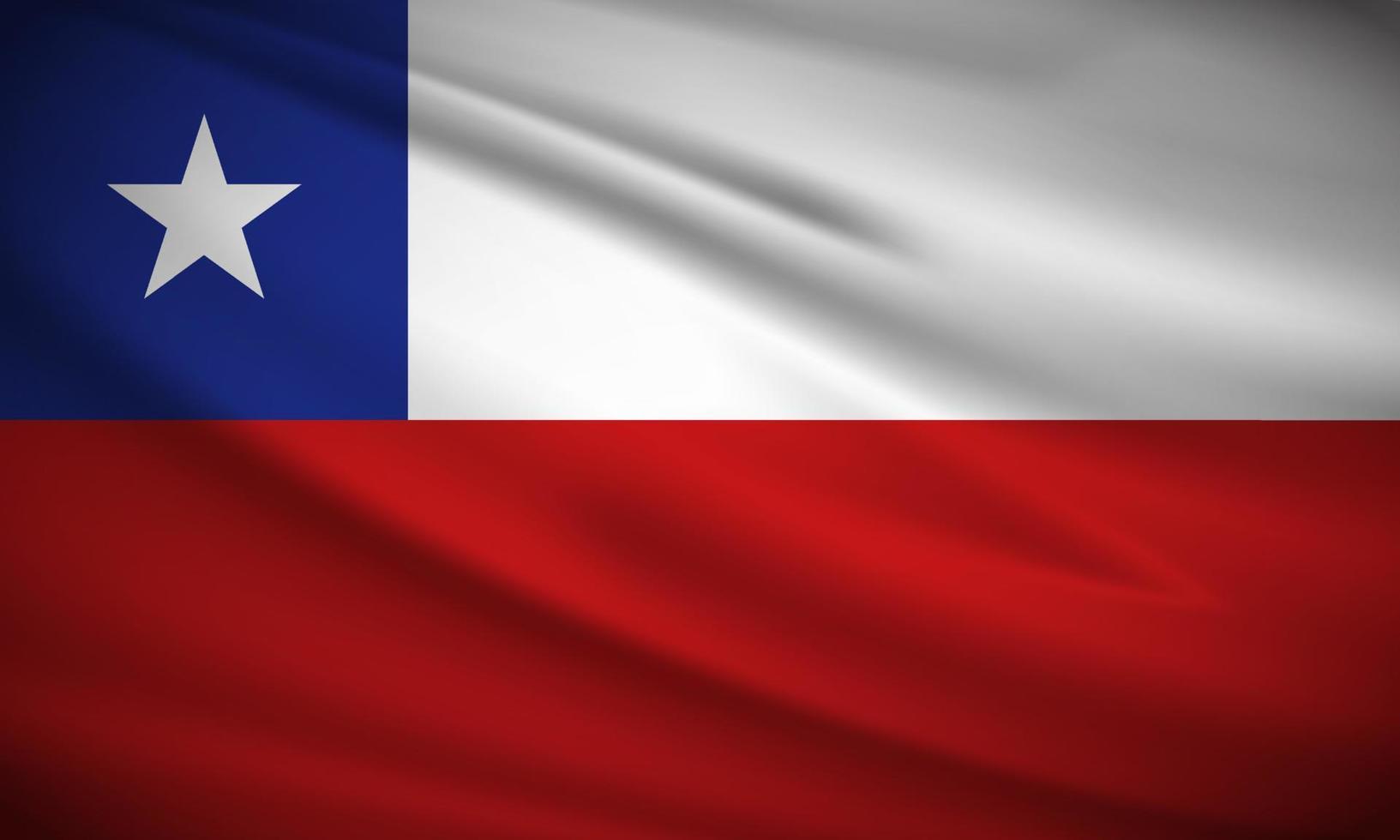 vector de fondo de bandera de chile ondulado realista. ilustración vectorial del día de la independencia de chile.