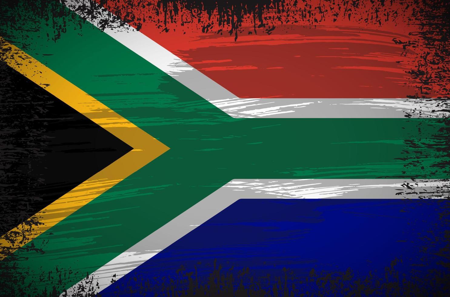 South africa Wavy flag background vector with brush stroke style. South africa Independence Day Vector Illustration.