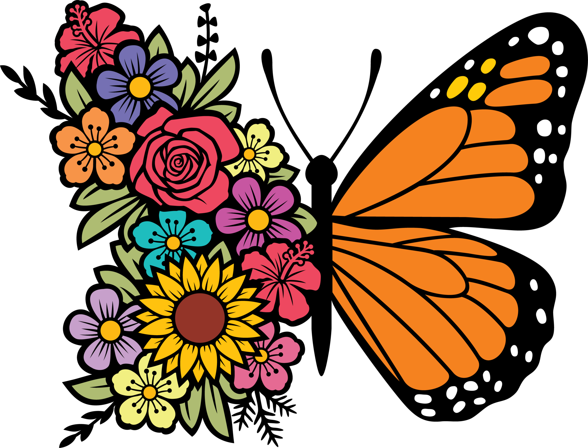 Free mariposa floral color png ilustración 8513477 PNG with Transparent  Background