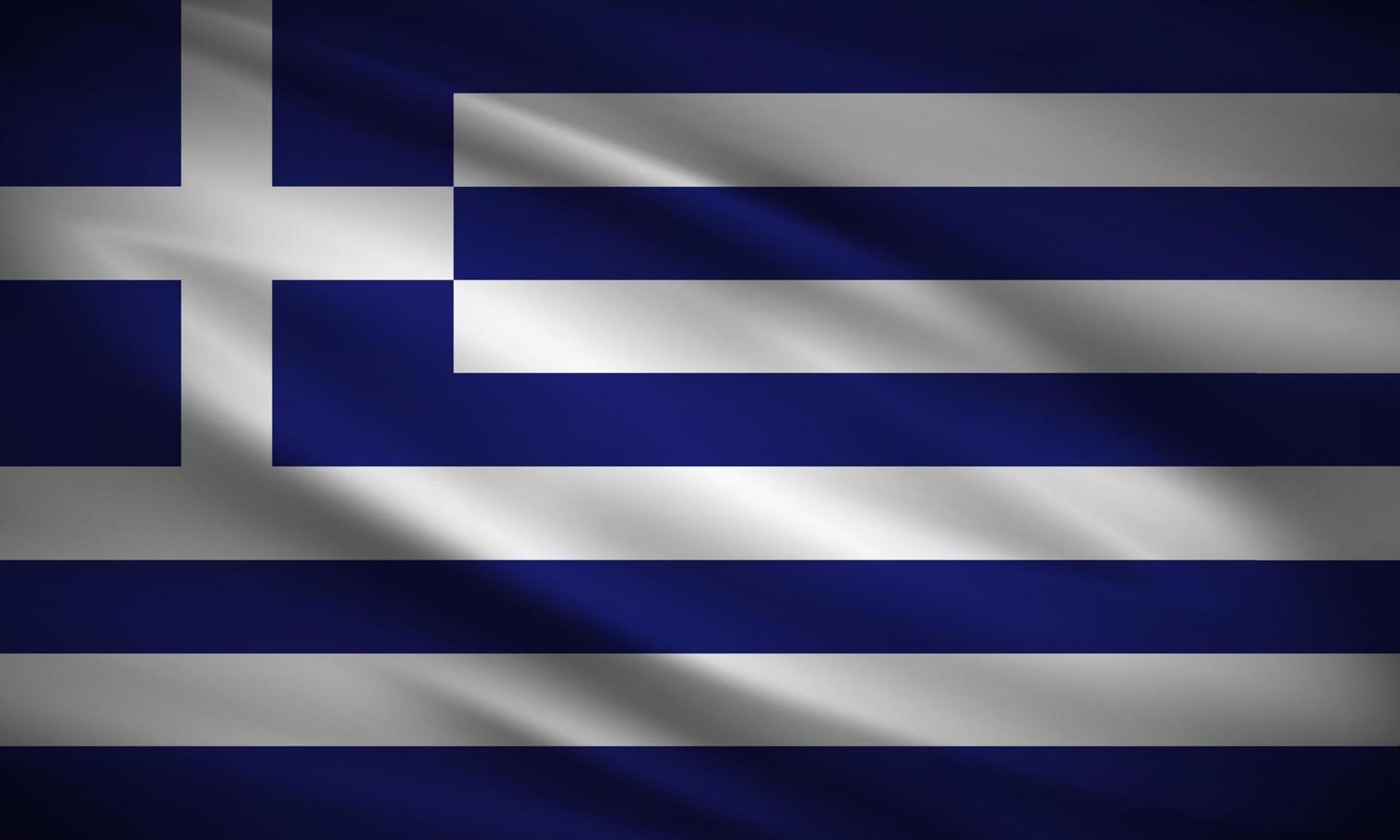 bandera ondulada realista del vector de fondo de grecia. vector de bandera ondulada de grecia