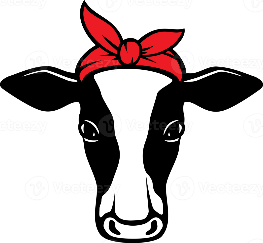 Cow head with bandana png icon