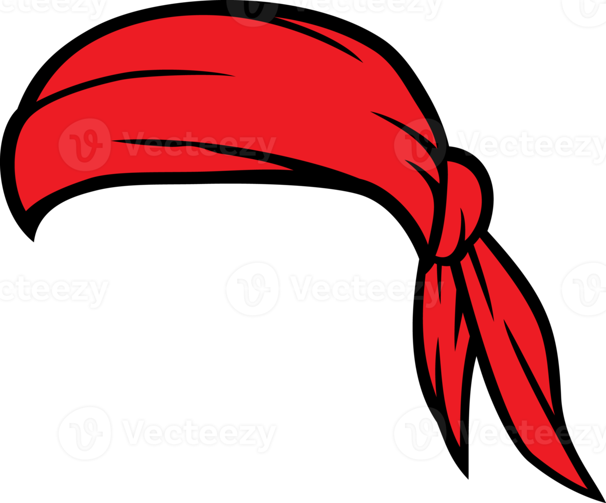 bandana rouge illustration png - écharpe de pirate