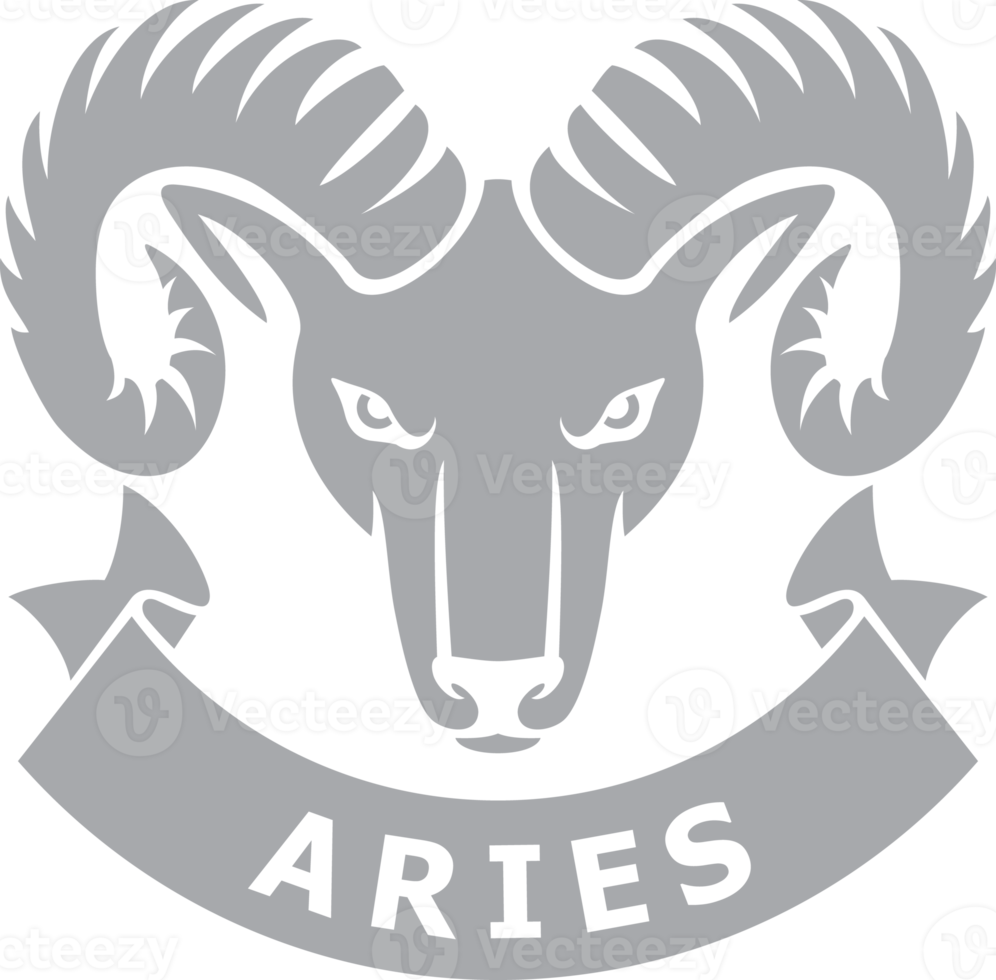 Aries sign - horoscope symbol, astrology icon. Png illustration.