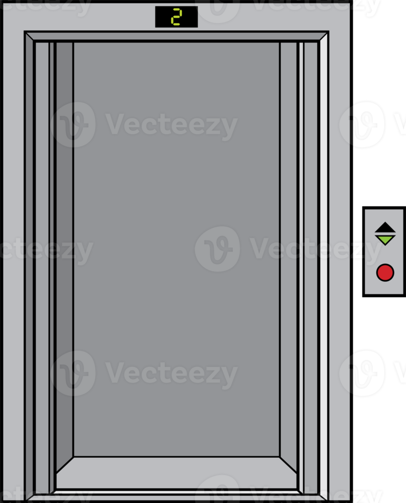 Elevator with opened door png illustration