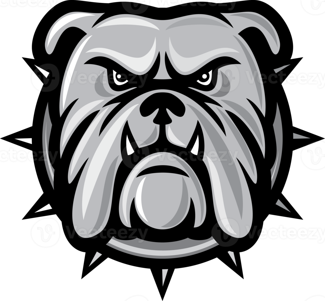 Angry bulldog head png illustration