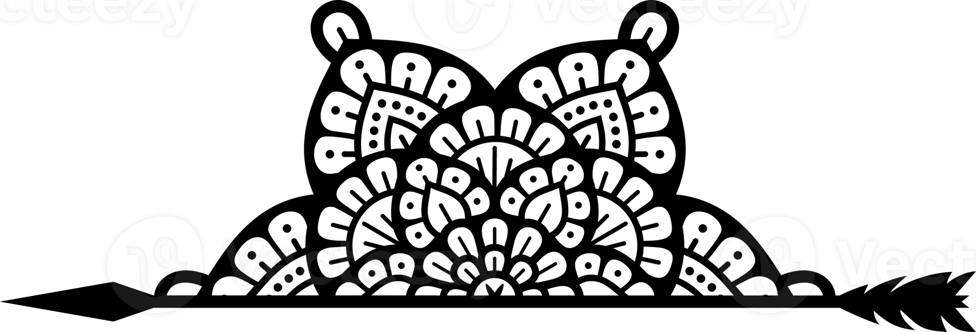 Half mandala and arrow symbol png illustration 8513626 PNG