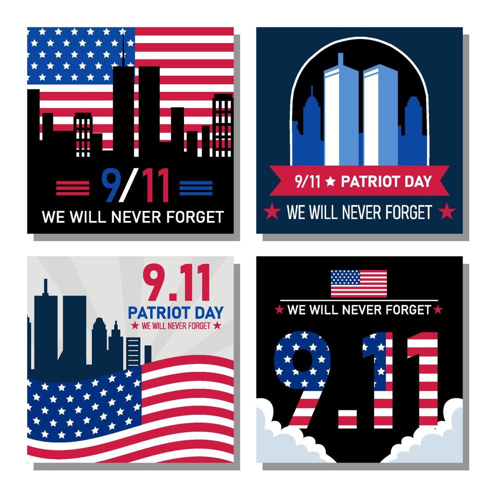 9 11 Social Media Posts vector