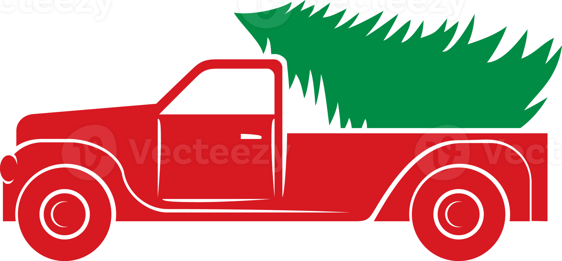 Christmas tree and truck png illustration