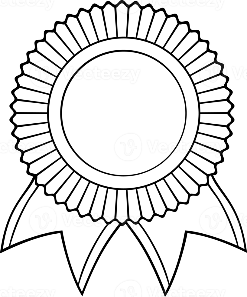 Award ribbon black and white png illustration