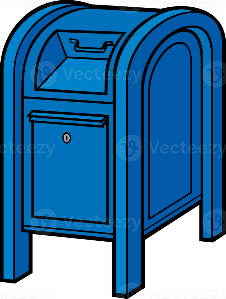 Blue mail box - postbox png illustration