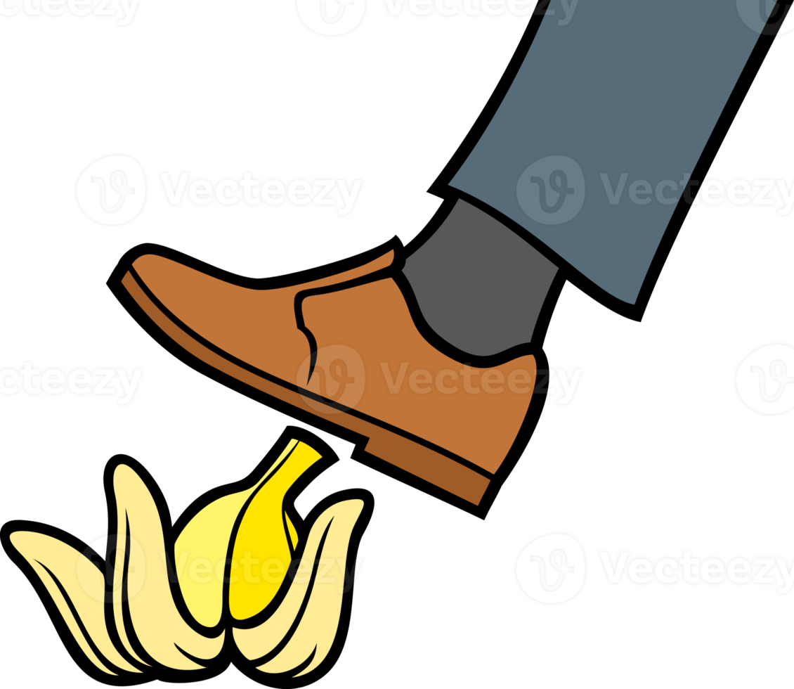 man slipping on a banana peel png illustration