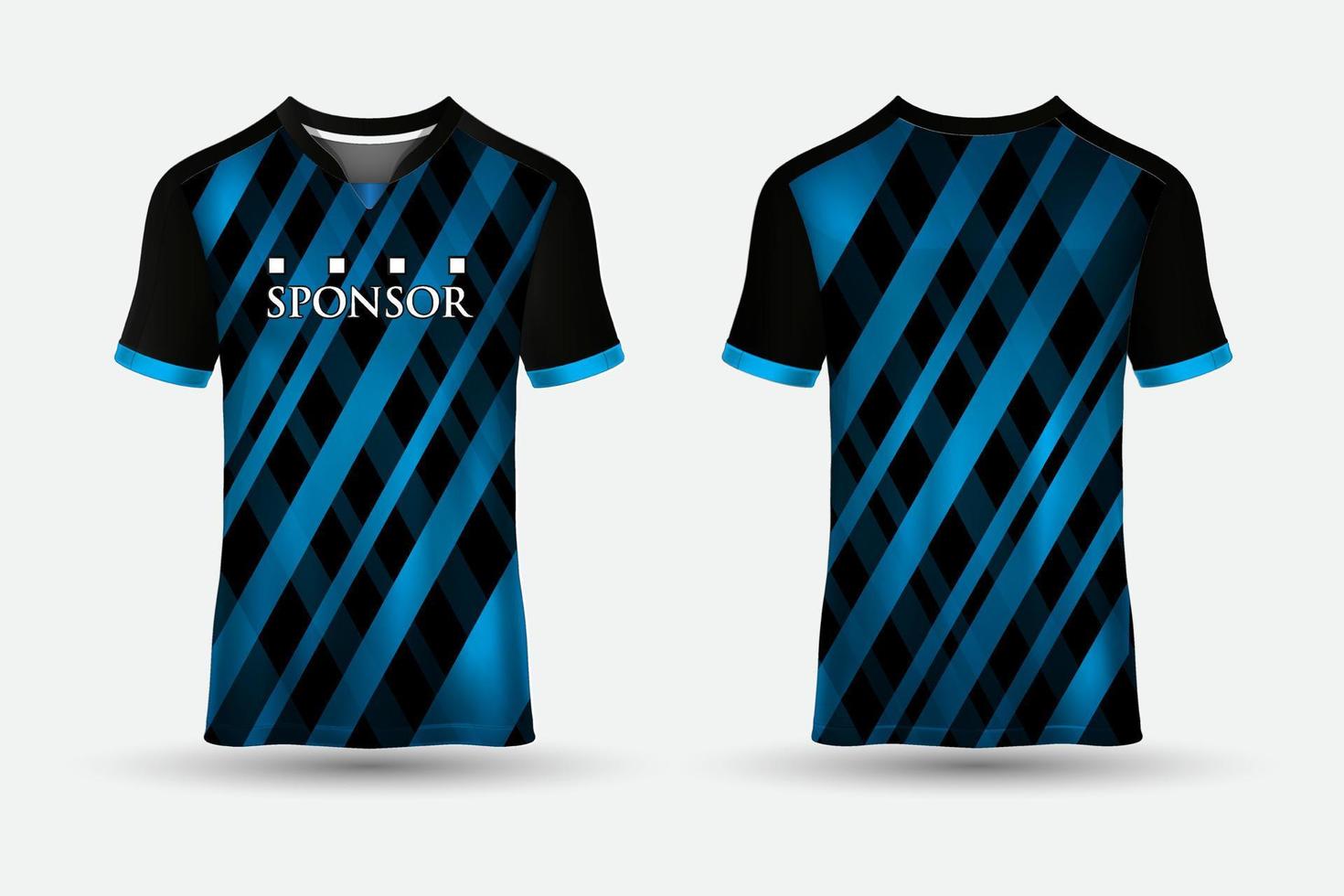 Modern sports jersey design t-shirts with front and back view vector