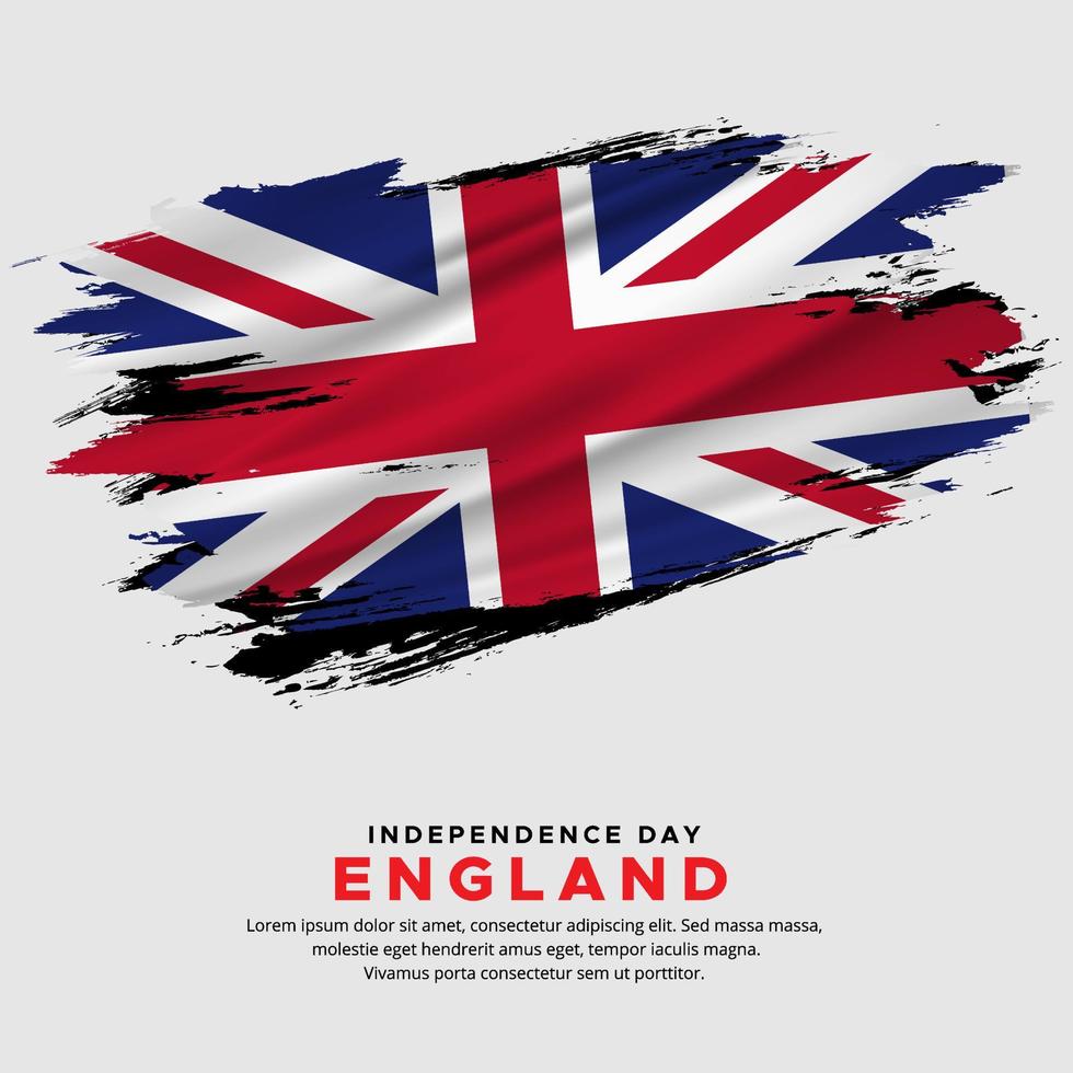 nuevo diseño del vector del día de la independencia de inglaterra. bandera de inglaterra con vector de pincel abstracto