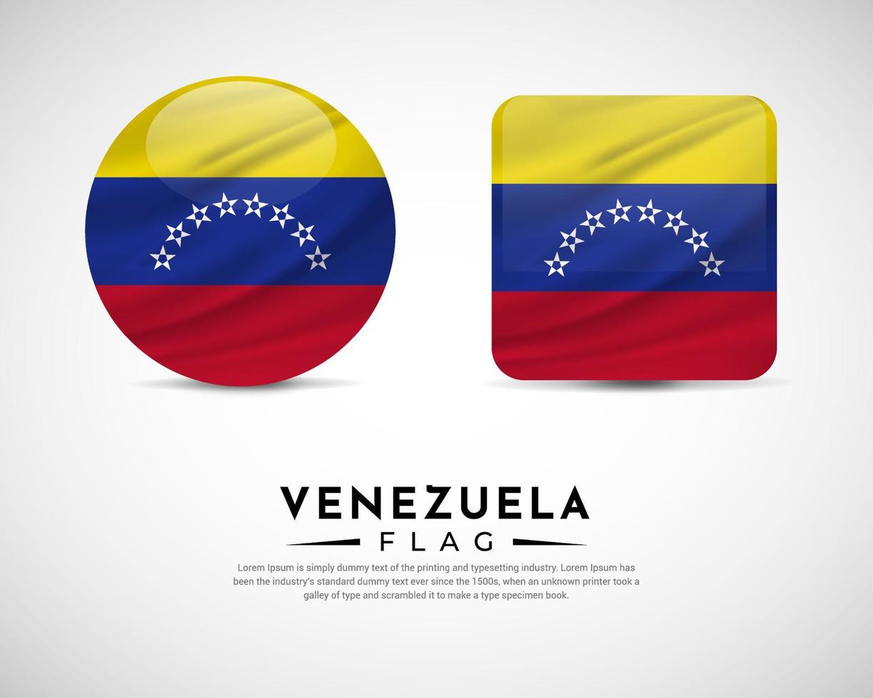 Realistic Venezuela flag icon vector. Set of Venezuela flag emblem vector