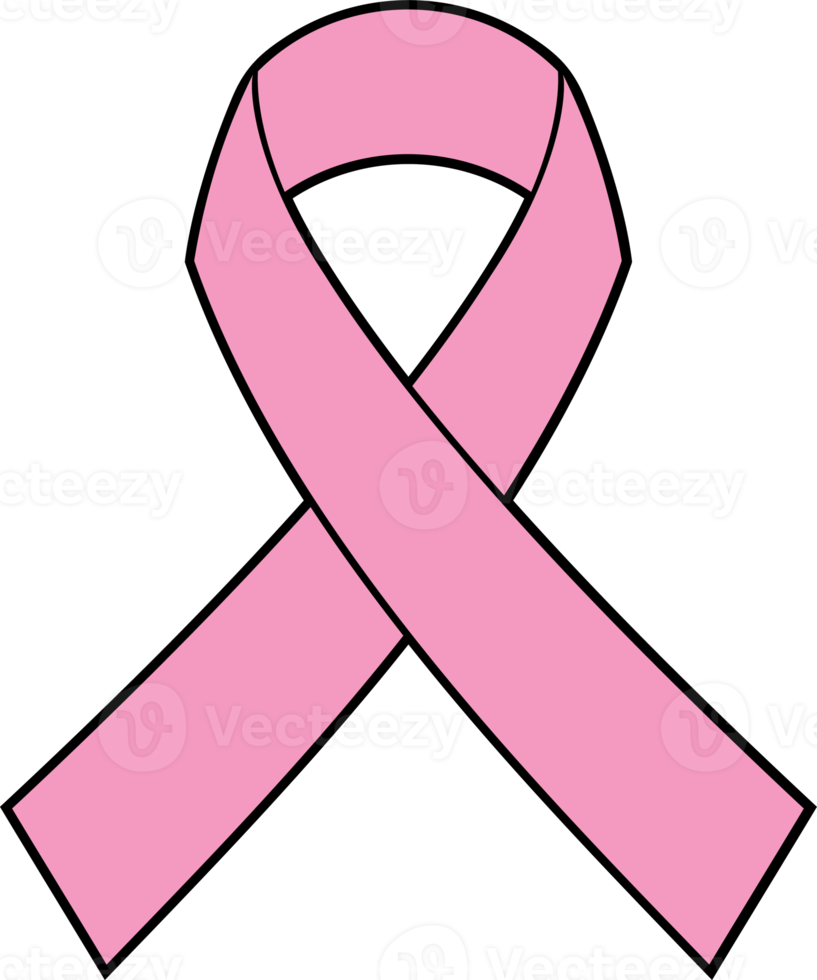 Pink Awareness Ribbon Png Illustration. Breast cancer design.