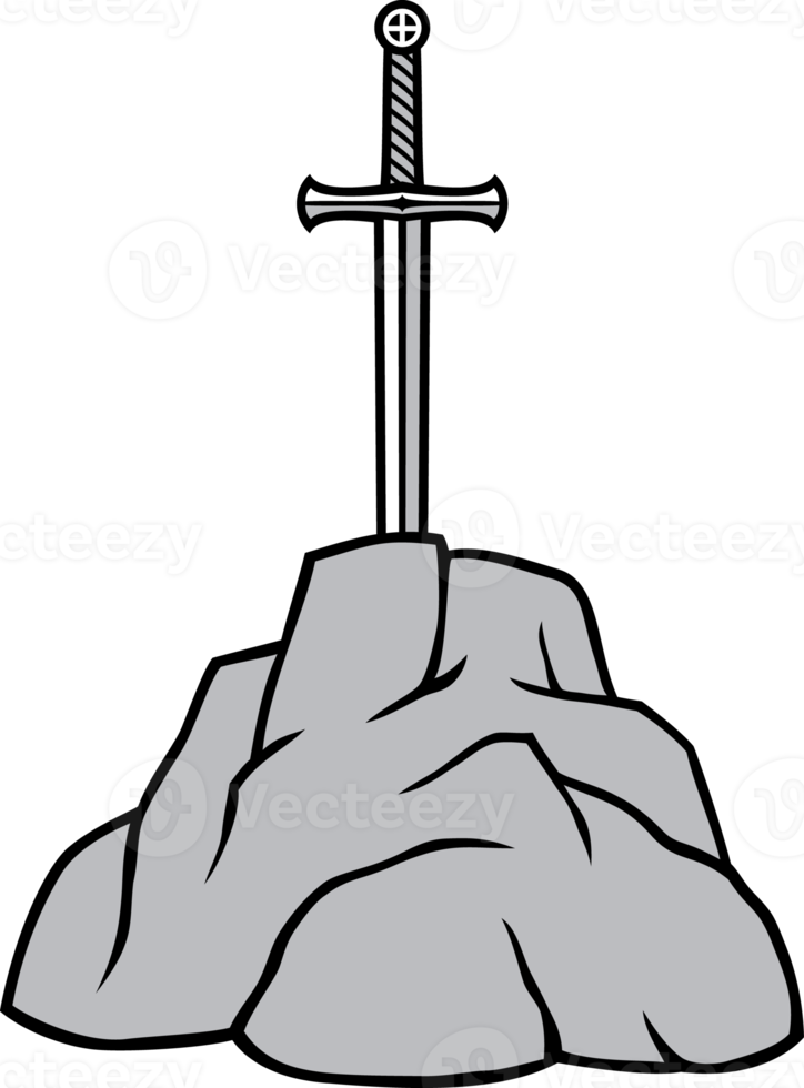 la spada di re Artù excalibur nella roccia png