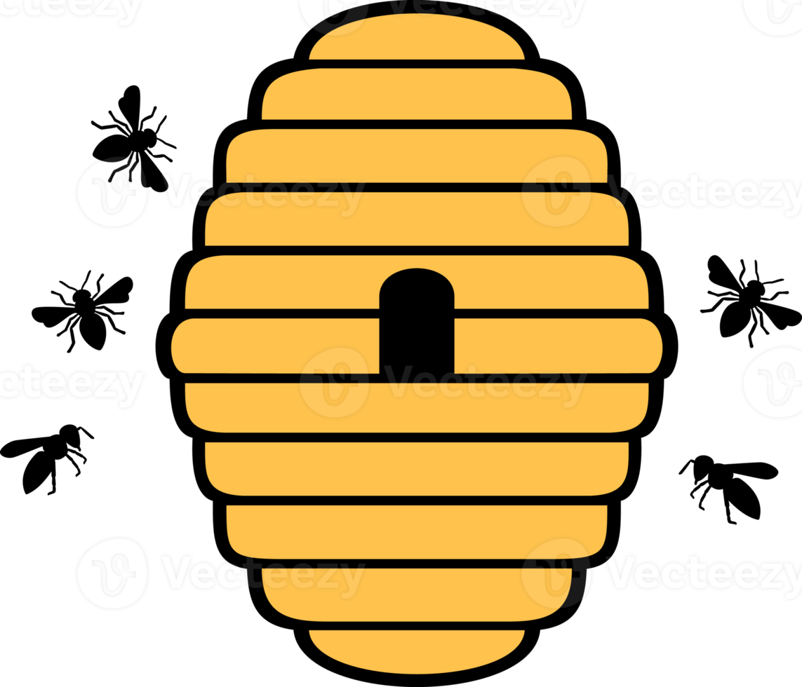 Bees and beehive png icon