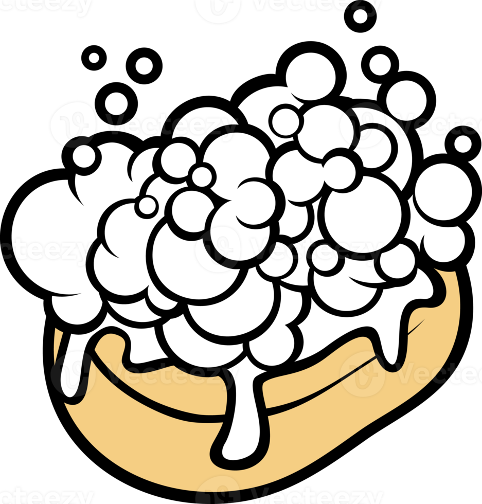 Wet soap with foam png illustration