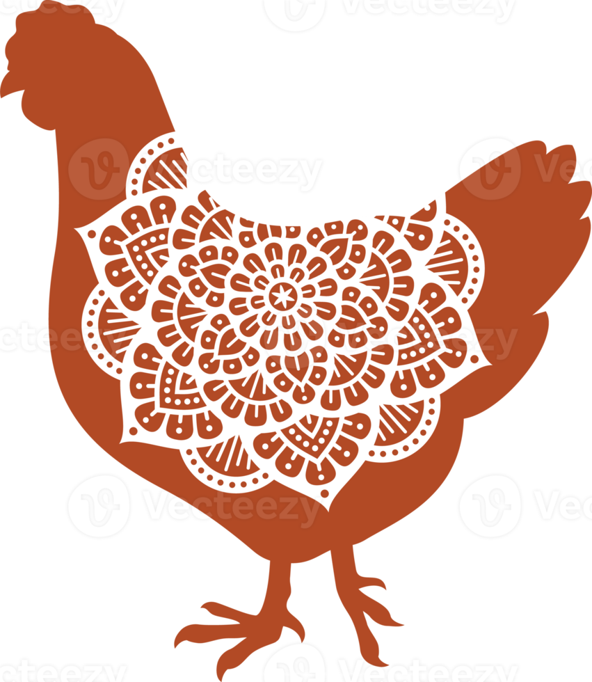 Chicken mandala symbol png illustration