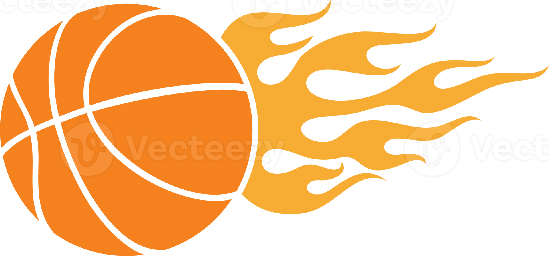 ilustração de png de cor de bola de basquete em chamas