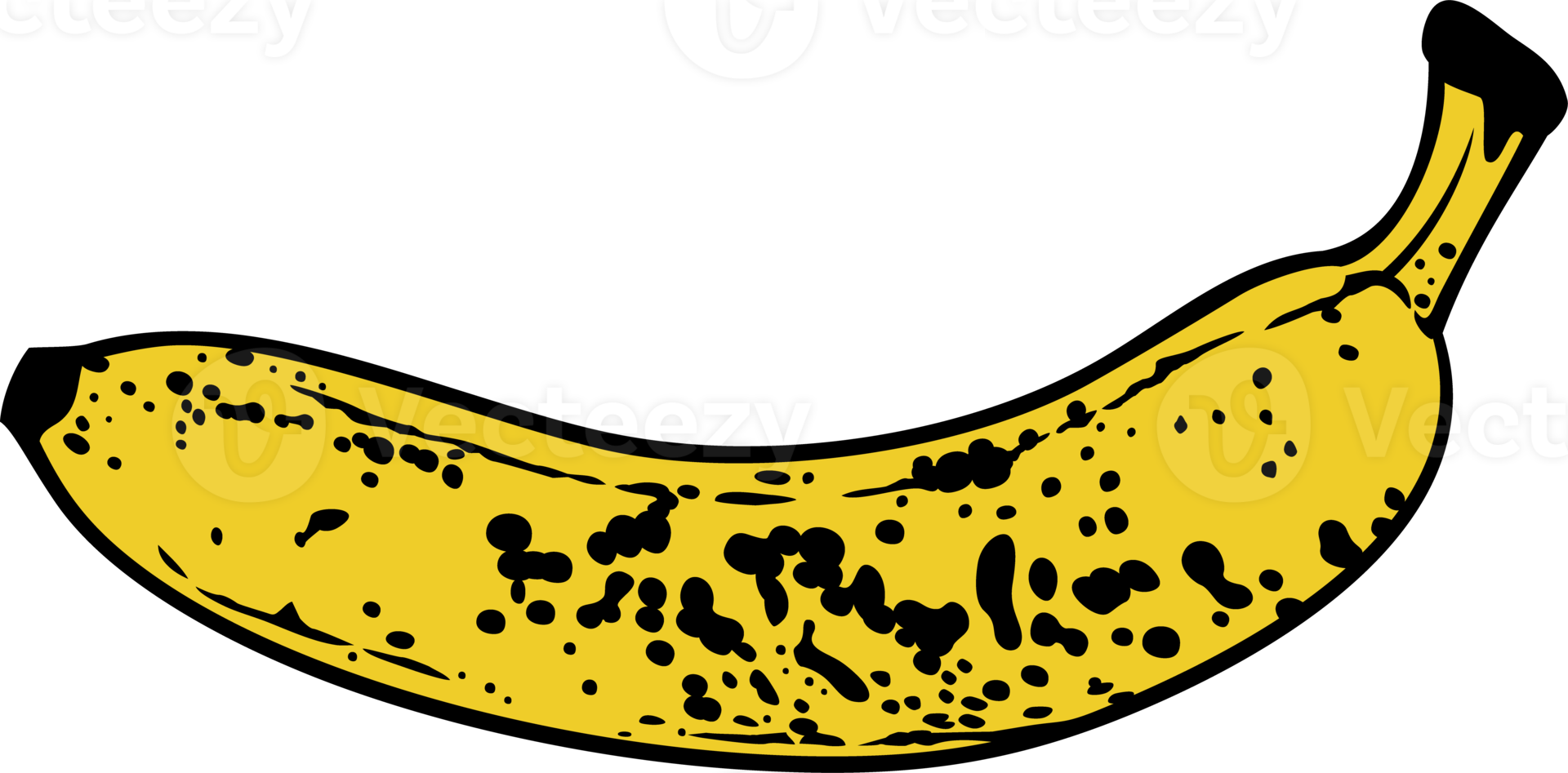 Old rotten banana with dark spots png