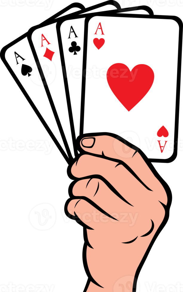 Hand holding playing card png illustration