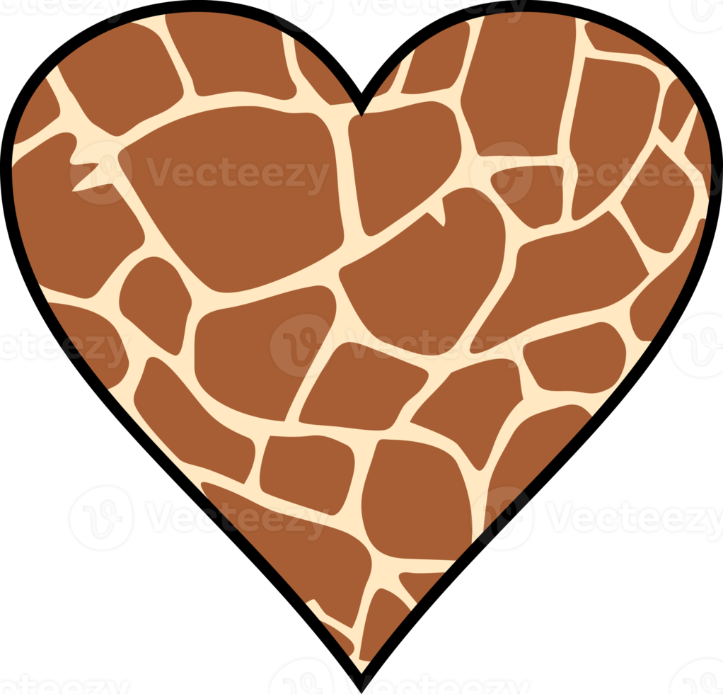 ilustração png de coração de girafa
