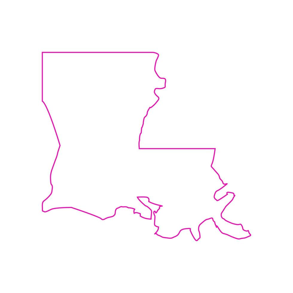 Mapa de Louisiana sobre fondo blanco. vector