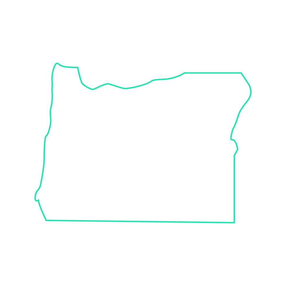 mapa de oregon sobre fondo blanco vector